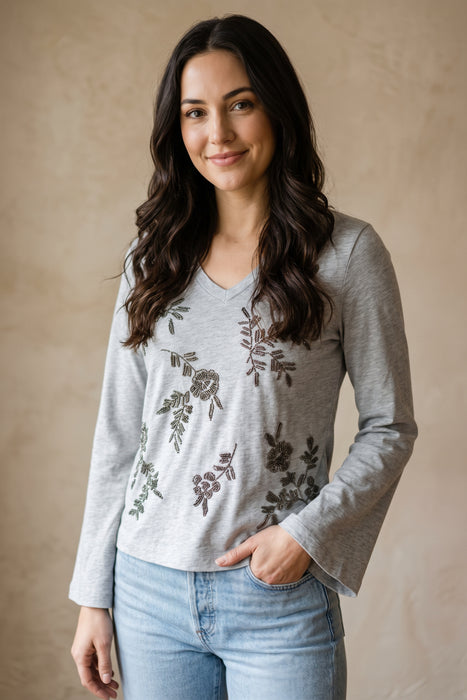 Johnny Was JWLA Femke Beaded Kimono Sleeve Tee J19025-O