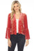 Johnny Was JWLA Style J48323 Garnet Rose Aria Ruffle Sleeve Velvet Bolero Jacket Boho Chic