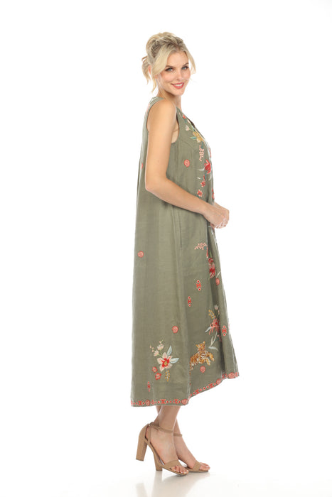 Johnny Was JWLA Andrean Linen Tank Dress J32324-5 *