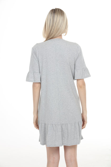 Buy Johnny Was Grey Diina Ruffle Sleeve Knit Dress J37925-D AfterRetail Buy Johnny Was Grey Diina Ruffle Sleeve Knit Dress J37925-D AfterRetail