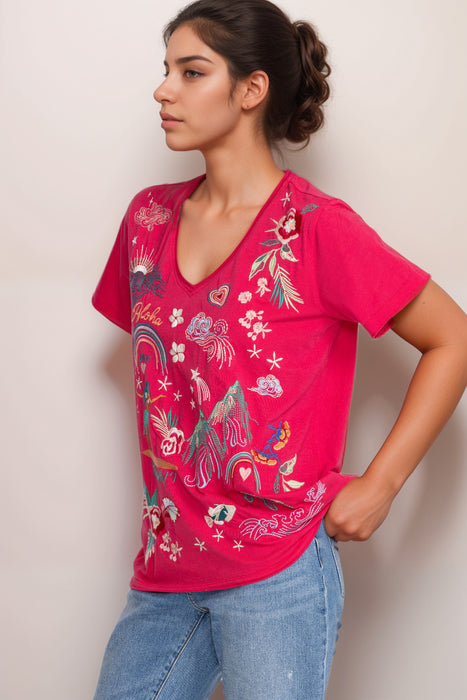 Johnny Was JWLA Hawaii Cotton Everyday Tee R16623 *