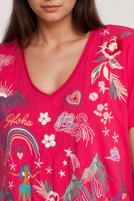 Johnny Was JWLA Hawaii Cotton Everyday Tee R16623 *