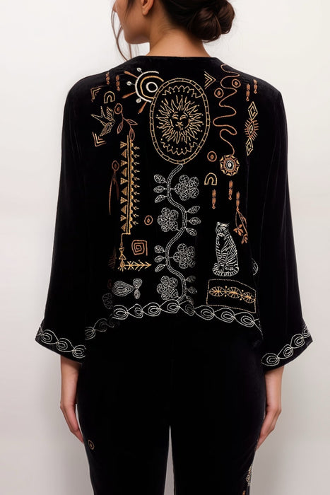 Johnny Was JWLA Black Jenai Velvet Bolero J41524-8B