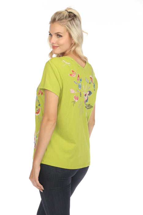 Johnny Was JWLA Julianna Button Neck Knit Tee J15924