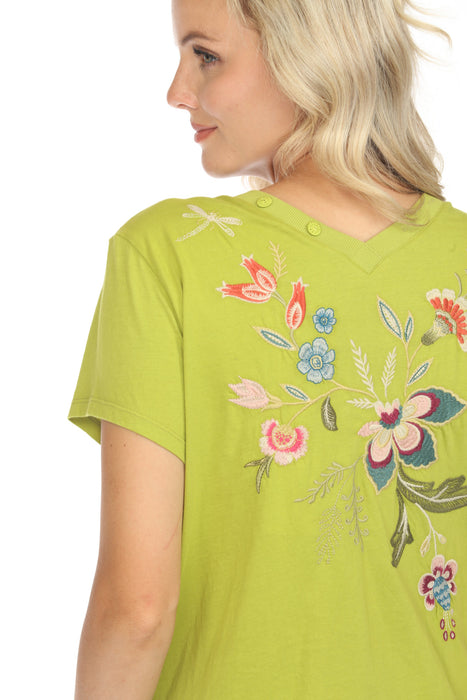 Johnny Was JWLA Julianna Button Neck Knit Tee J15924