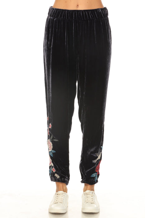 Johnny Was JWLA Blue Junia Velvet Jogger Pants J64822-9