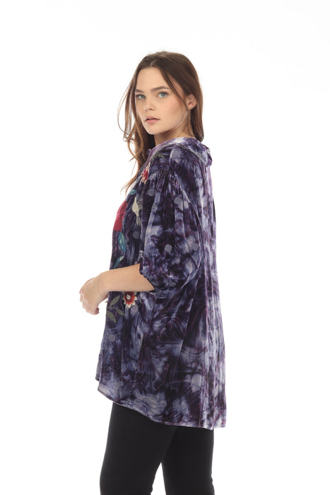 Johnny Was JWLA Junia Velvet Lisbon Embroidered Shirt J14122