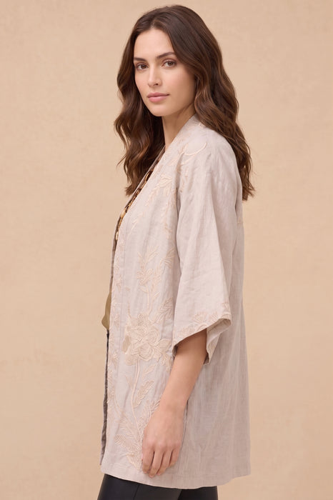 Johnny Was JWLA Lara Linen Embroidered Kimono J44025-9