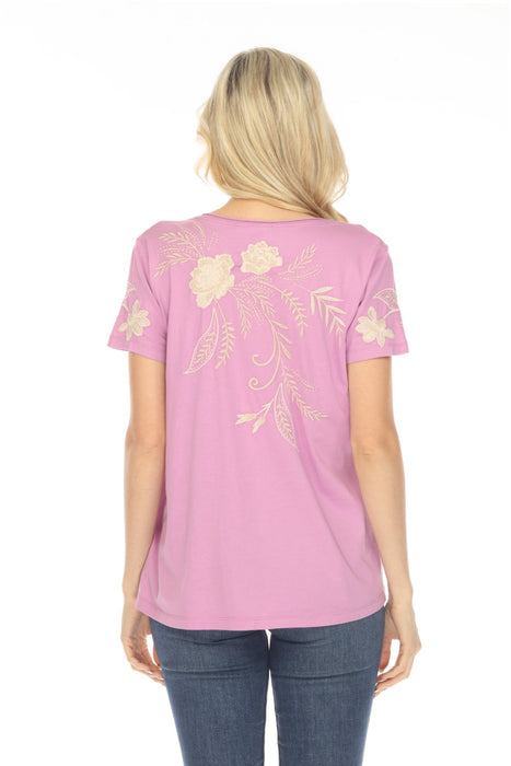 Johnny Was JWLA Frankie Embroidered Everyday Tee Chic J16323 NEW