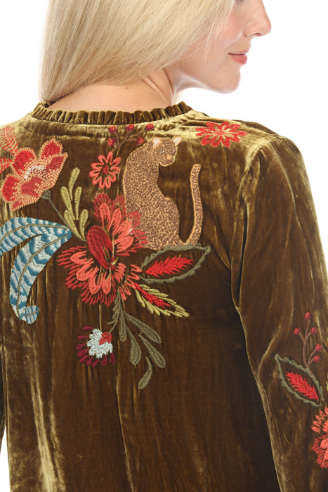 Johnny Was JWLA Isabella Velvet Field Blouse Boho Chic J10923