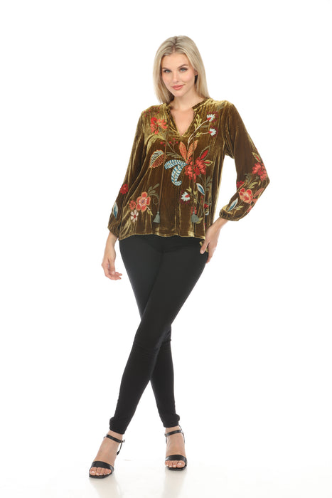 Johnny Was JWLA Isabella Velvet Field Blouse Boho Chic J10923