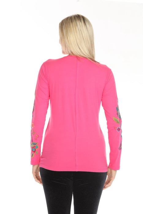 Johnny Was JWLA Ethal Raw Seam Crew Neck Tee J10124