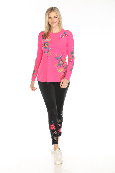 Johnny Was JWLA Ethal Raw Seam Crew Neck Tee J10124