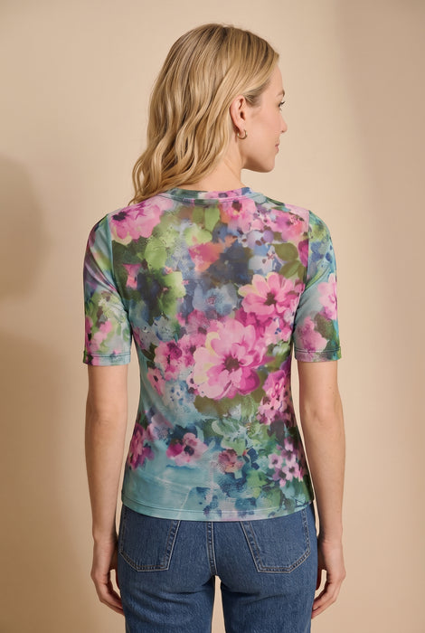 Johnny Was JWLA Floral Elbow Sleeve Mesh Top T16226-3