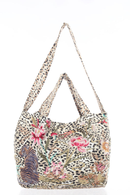 Johnny Was JWLA Style J03123 Maisie Linen Embroidered Tote Bag Boho Chic