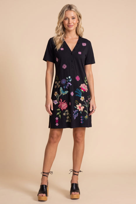Johnny Was JWLA Maureen Button Neck Knit Dress J35925-2*