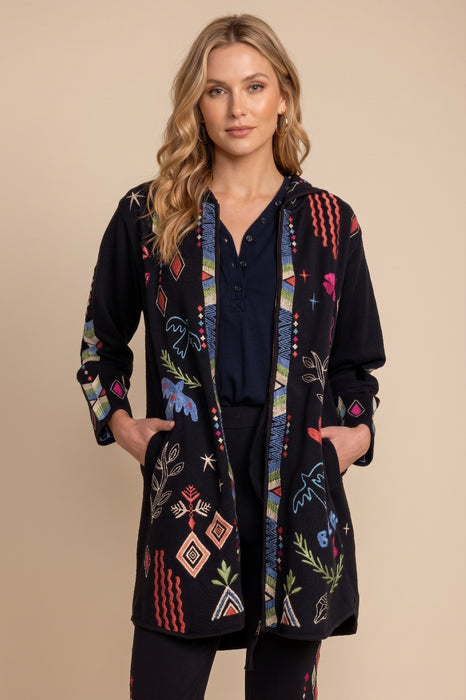 Johnny Was JWLA Milley French Terry Zip Up Coat Boho Chic J40224-2