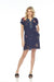 Johnny Was JWLA Style J35022 Navy Monroe Easy Button Tunic Dress Chic