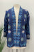 Johnny Was JWLA Style J47923 Navy Oriel Cropped Linen Embroidered Kimono Boho Chic