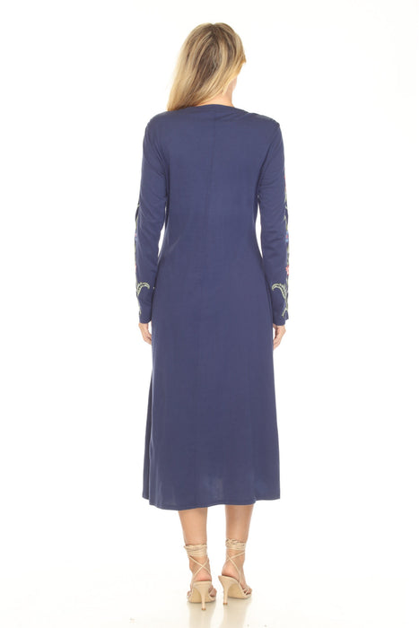 Johnny Was JWLA Sophie Raw Seam Crew Neck Midi Dress J34924-E *