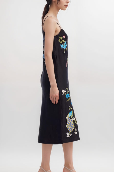 Johnny Was JWLA Black Nicolette Linen Modern Dress J37625-5