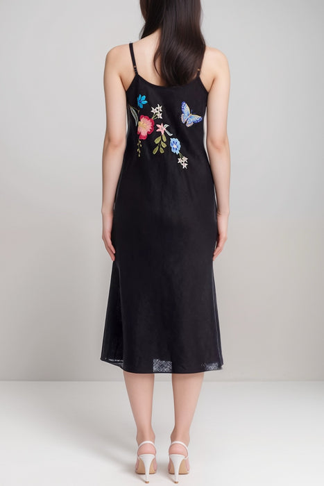 Johnny Was JWLA Black Nicolette Linen Modern Dress J37625-5