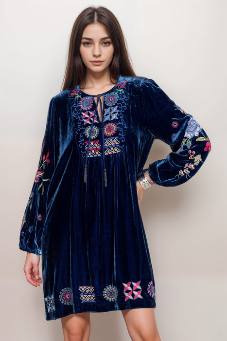 Johnny Was JWLA Nikkola Velvet Yoke Dress J33824-9 *