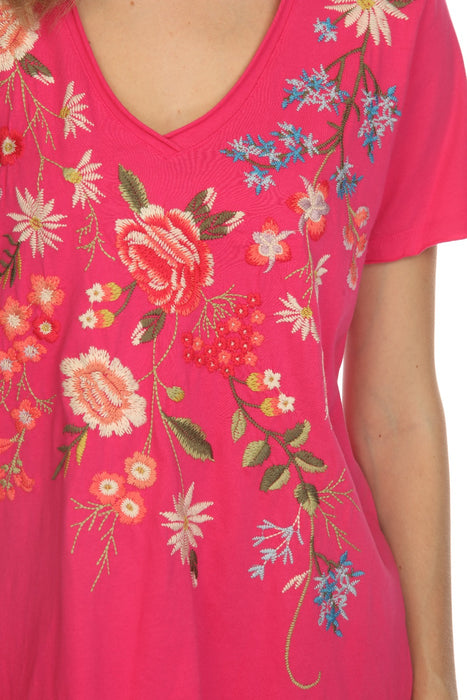 Johnny Was JWLA Catalina Floral Embroidered Everyday Tee J18923