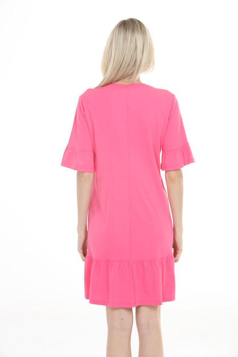 Johnny Was JWLA Pink Diina Ruffle Sleeve Knit Dress J37025-4