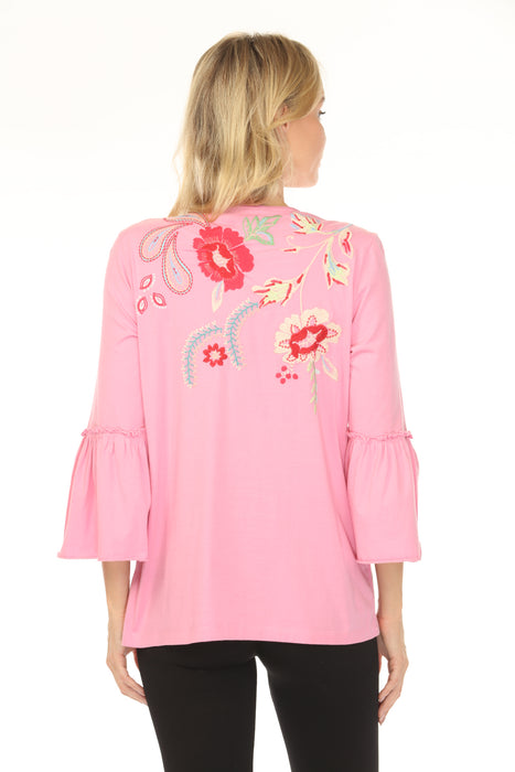 Johnny Was JWLA Freyde Ruffle Sleeve T-Shirt J10525-1 *