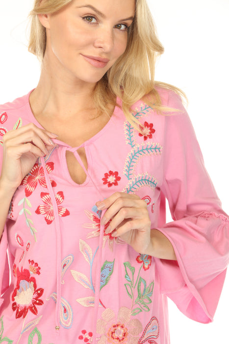 Johnny Was JWLA Freyde Ruffle Sleeve T-Shirt J10525-1 *