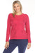 Johnny Was JWLA Style J19124 Pink Long Sleeve Dolman Embroidered Tee