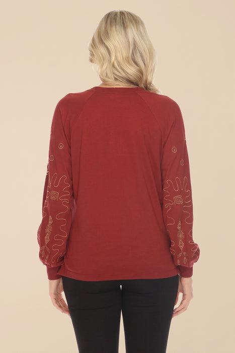 Johnny Was JWLA Raglan Bishop Sleeve Tee Cotton J17024-8 *