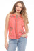Johnny Was JWLA Style J12725-3 Embroidered Relaxed Yoke Linen Tank Top
