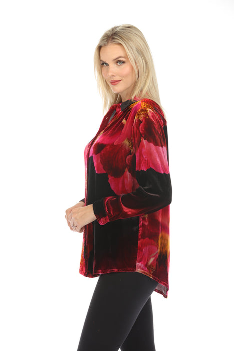 Johnny Was JWLA Ruby Bloom Velvet Oversized Shirt Boho Chic J18524