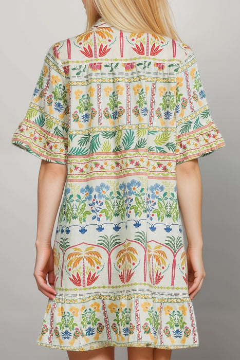 Johnny Was JWLA Ruffle Flounce Shirt Dress J36725-3