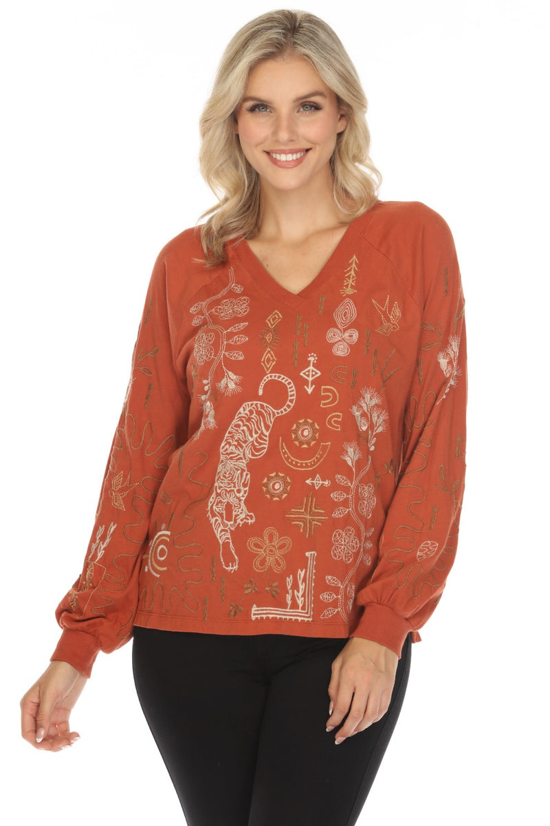 Women's Raglan Bishop Sleeve Tee J17024-8 | Johnny Was JWLA