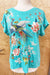 Johnny Was JWLA Style J17923-4 Sea Blue Ceretti Embroidered Relaxed Tee Boho Chic