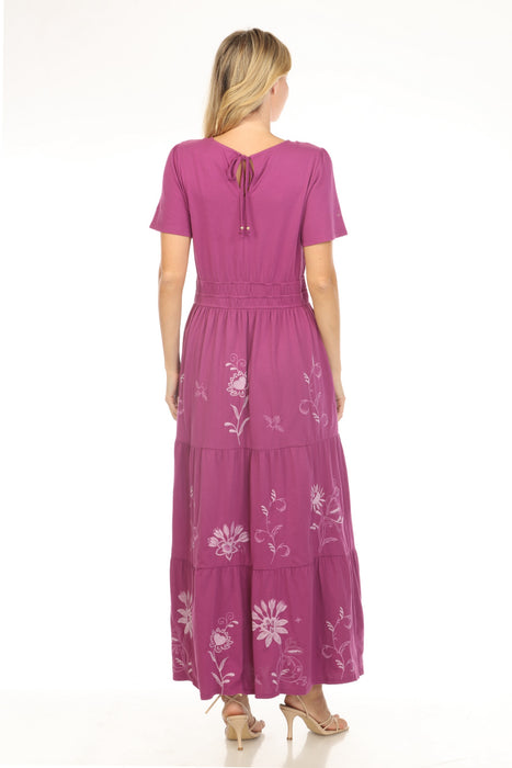 Johnny Was JWLA Violet Danika Smocked Waist Tiered Maxi Dress J36125-3