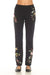 Black leggings with floral embroideries from Johnny Was