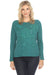 Johnny Was JWLA Style J19124 Green Long Sleeve Dolman Embroidered Tee