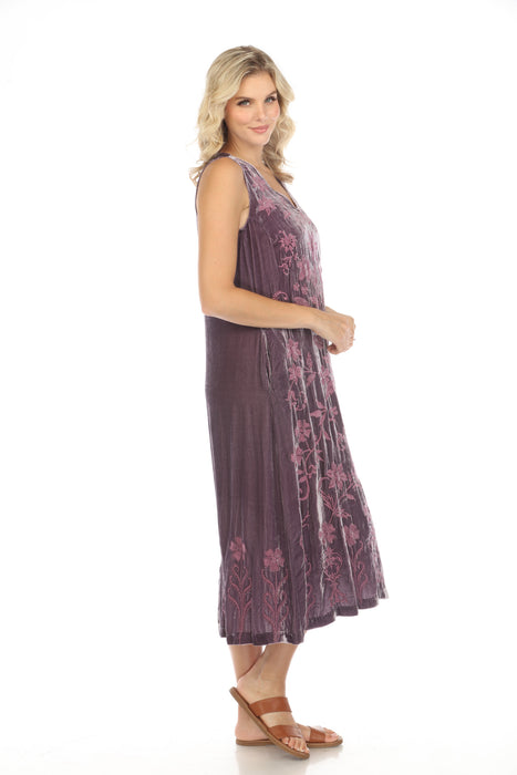 Johnny Was JWLA Talithia Velvet V-Neck Midi Tank Dress J33124 *