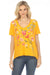 Johnny Was JWLA Style J18923 Tangerine Catalina Floral Embroidered Everyday Tee