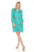 Johnny Was JWLA Style J34824-E Teal Shift Field Embroidered Linen Dress