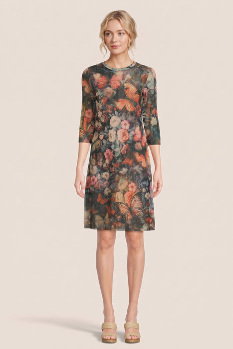 Johnny Was JWLA Teyros Mesh Midi Dress Petite R39425-OP