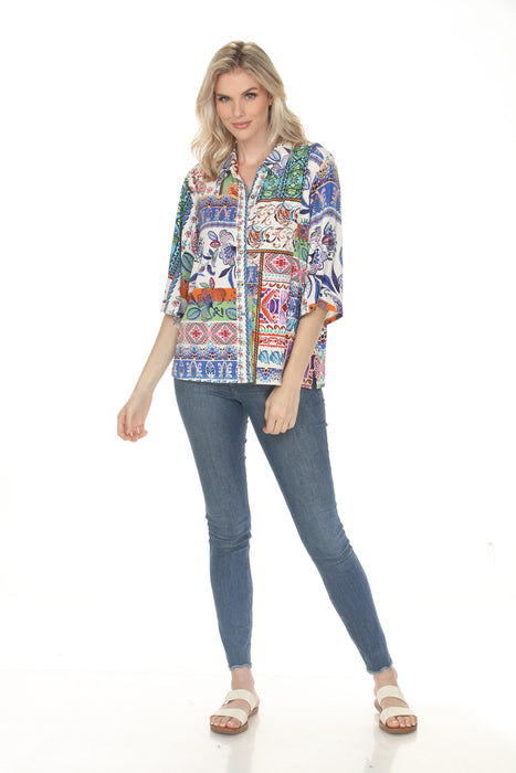 Johnny Was JWLA The Janie Favorite Kimono Sleeve Button Front Shirt T10026-3