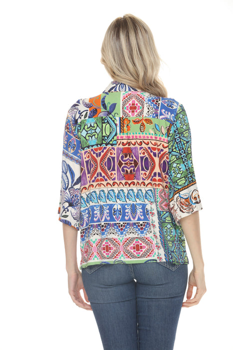 Johnny Was JWLA The Janie Favorite Kimono Sleeve Button Front Shirt T10026-3