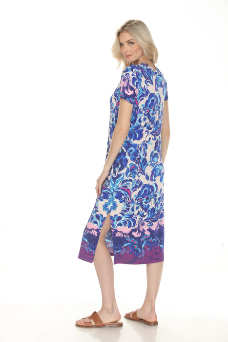 Johnny Was JWLA The Janie Favorite Short Sleeve Button Neck Dress T30726-2