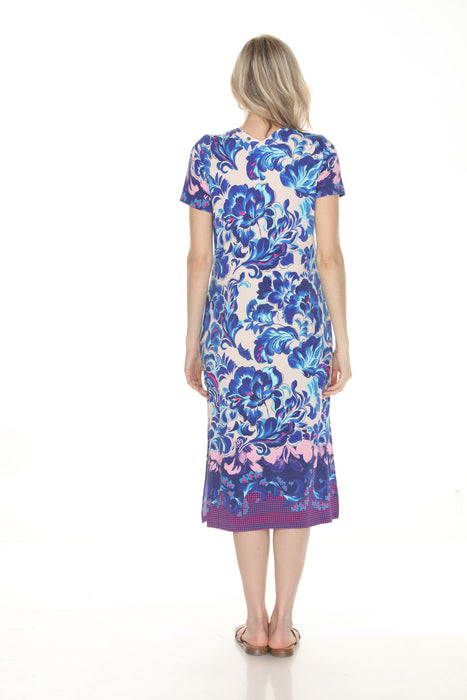 Johnny Was JWLA The Janie Favorite Short Sleeve Button Neck Dress T30726-2