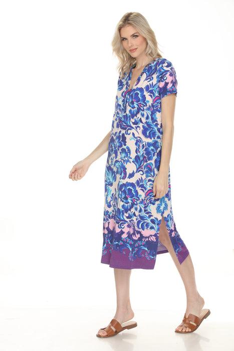 Johnny Was JWLA The Janie Favorite Short Sleeve Button Neck Dress T30726-2